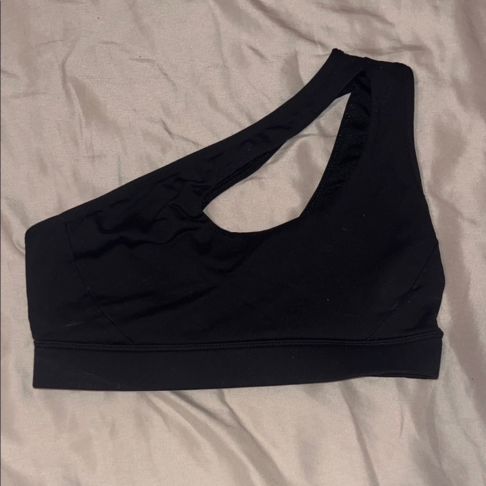 Black Asymmetrical Sports Bra